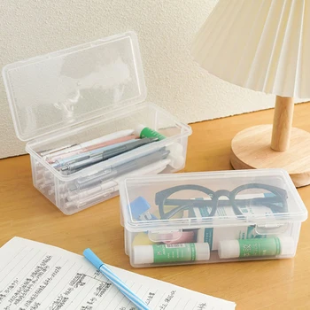 Кутия за съхранение на химикалки от прозрачна пластмаса с голям капацитет молив случай Моливи за рисуване Канцеларски материали Организатор на Ученически пособия