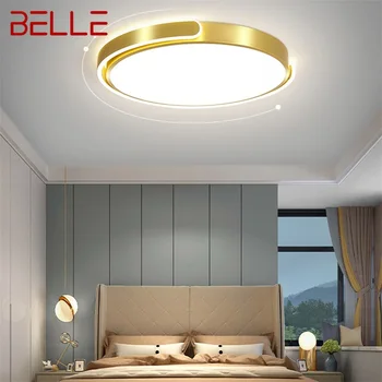 Тавана лампа BELLE Nordic, модерни златни кръгли лампи, прости тела, led осветителни тела за дома, хол, спалня