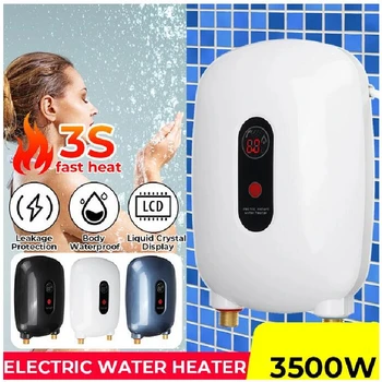 * Електрически бойлер с мощност 3500 W 3 секунди домакински незабавен нагряване на вода Без резервоара Нагревател за душа в банята с контрол на температурата