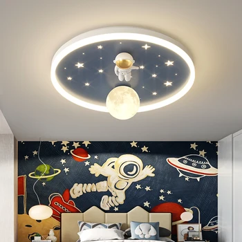 Плафониери в спалнята мультяшного астронавти, модерна проста мультяшная лампа, спалня, кабинет, Луната, Интернет-знаменитост, детска стая, лампа