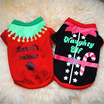 Коледа кученце с кръгло деколте, жилетки, облекло за кучета с анимационни принтом за малки кучета, мека топла риза, пуловер с мопс и чихуахуа
