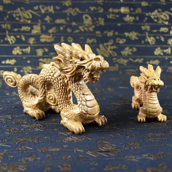 1бр Китайски Стил Изискани Дървени Декоративни Орнаменти Във Формата на Дракон на Масата Триизмерна Дърворезба, Ръчно изработени Занаяти