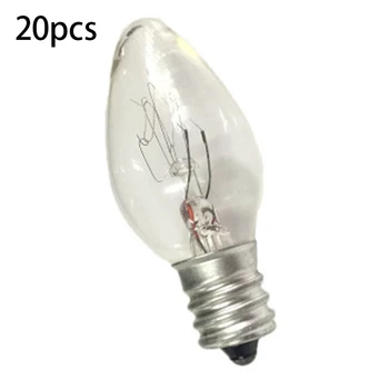 Сменяеми лампи за нощни лампи и солна лампа с мощност 20 парчета, лампа с нажежаема жичка от прозрачно стъкло C7 с мощност 7 Вата