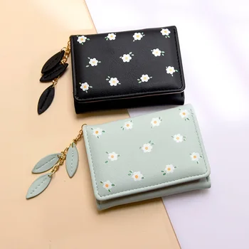 Корейската версия малка дамска чанта, дамска чанта, кратък модерен портфейл за момичета нов стил, скоба за портфейла за чантата Изображение 0