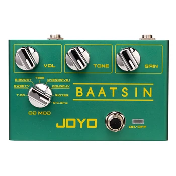 Гитарная Педала JOYO R-11 Baatsin Pure Аналогов Overdrive & Distortion Multi Effect Pedal 8 Класически Звуци OD/ DS за електрическа китара Изображение 0