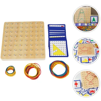 Играчката Геометрични фигури Инструменти за преподаване на математика на деца, пъзел, Образователна дъска от дърво за предучилищна възраст