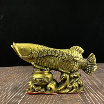 Риба Арована от чиста мед, златен дракон, година след година, Ю благоприятни подаръци за офиса Nafu Изображение 0