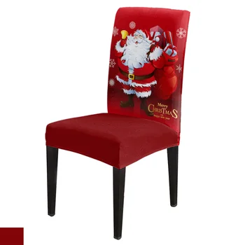 Весела Коледа, калъф за стол във формата на снежинки, Дядо Коледа, еластичен калъф за стол в трапезарията, калъф от ликра за офис стол