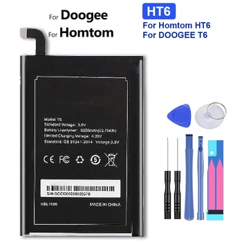 Батерия 6250 ма За Homtom HT6 HT 6 и DOOGEE T6 T С 6 Батерии + Безплатни Инструменти с песен-код