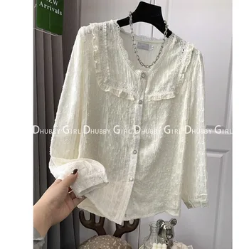 Корейски комплект скъпите модни потници с шикозен дизайн, Дамски лятна риза 2023, дамски блуза