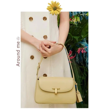 Корейската чанта от телешка кожа под мишниците, кожена чанта през рамо, женствена чанта през рамо Изображение 0