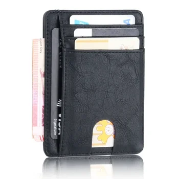 Тънък RFID Блокиране Кожена Кесия, Държач за Кредитни ID-карти, Портфейл за Пари, Калъф за Мъже И Жени 2023, Модерна Чанта 11,5x8x0,5 см