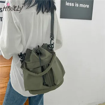 Ежедневни найлонови чанти за рамо с завязками, дамски дизайнерска чанта 2023, Корейската мода, чанта през рамо Y2K, чанти за пазаруване с голям капацитет Изображение 0