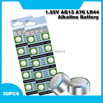 20PCS AG13 Бутон на Батерия 1.55 В Алкални Батерии За Монети LR44 357A S76E G13 за Електронно Дистанционно Управление на Часовник Изображение 0