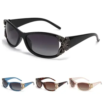Увийте около поляризирани очила Модерен дизайн на пеперуда, защита UV400, спортни слънчеви очила Y2K нюанси за жени