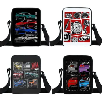 Японски чанта през рамо за състезателни автомобили JDM, мъжки холщовая чанта за пътуване, мъжка чанта за телефон, чанта-месинджър Harajuku Изображение 0