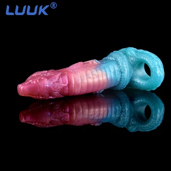 LUUK, Нов удължител за пенис във формата на животно, Дракон за мъже, Мека силиконова носен обвивка, за Свързване на член, Еротичен продукт за възрастни