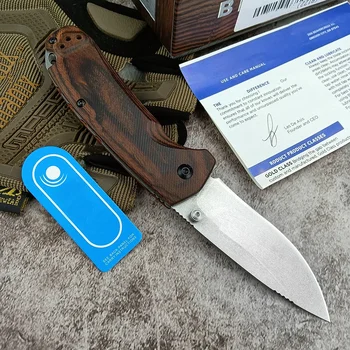 15031 Ловен нож Hunt North Fork BM, Универсален Сгъваем Тактически походный ЕРП-инструмент, ловен джобен нож за оцеляване спасителна нож с дървена дръжка