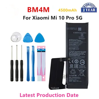 100% Оригинална Батерия BM4M 4500 mah За Xiaomi Mi 10 Pro 5G BM4M Висококачествени Сменяеми Батерии За Телефон + Инструменти