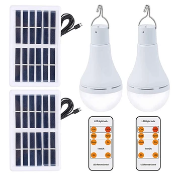 1 комплект акумулаторна енергийни лампи, Лампа за къмпинг Слънчева Палатка лампа с дистанционно управление за вътрешна и външна употреба