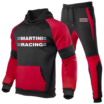 2023 Нов Мъжки Martini Racing, Ежедневни Памучен Спортно облекло, Hoody, Пуловер + Модни Спортни панталони, Пролетно-Есенен Комплект от 2 теми