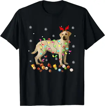 Коледни светлини за лабрадор, забавна Коледна пижама, тениска за любителите на кученца, Размер S-5XL Изображение 0