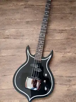 Нова висококачествена 4-струнен бас-електрическа китара, черен корпус, специални етикети, поддръжка, настройки, многоцветен вариант, безплатна доставка