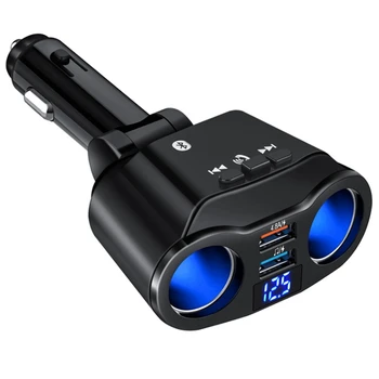 Автомобилен Bluetooth предавател за кола, MP3 плейър, FM-предавател с два USB-порта, разговори без ръце, FM аудио Музикален адаптер