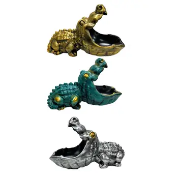 Фигурка на Алигатора, украса за работния плот, Комбинирано декоративно ястие за бонбони, държач за ключове за всекидневната, домашен декор
