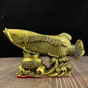 Риба Арована от чиста мед, златен дракон, година след година, Ю благоприятни подаръци за офиса Nafu Изображение 1