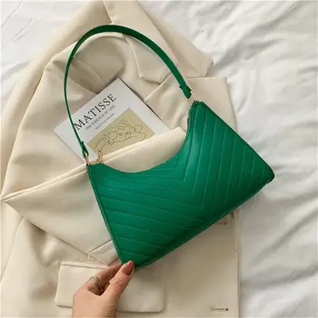Обикновена чанта през рамо Проста чанта-прашка от изкуствена кожа, чанти под мишниците, женски Изображение 1
