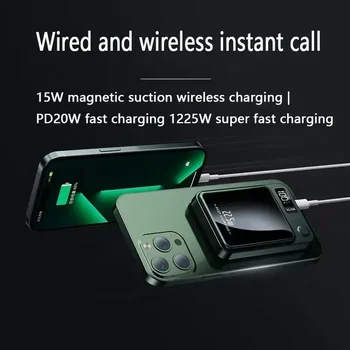 50000mAh Magsafe Power Bank Qi Магнитен Безжичен PowerBank за iPhone 14 Samsung Xiaomi Джобно Индукционное Зарядно Устройство за Бързо Зареждане Изображение 1