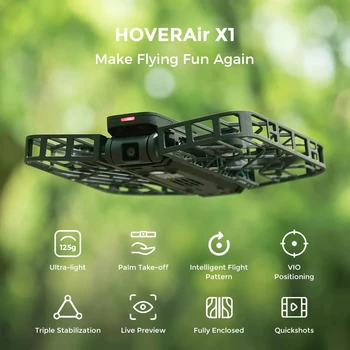 HOVERAir X1 Flying Drone Camera Llive Preview Selfie Aanti разклати HD Дрон Джобен Размер за нощуване на открито Изображение 1