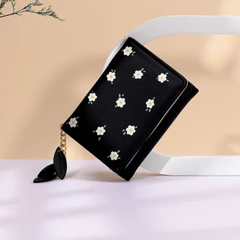 Корейската версия малка дамска чанта, дамска чанта, кратък модерен портфейл за момичета нов стил, скоба за портфейла за чантата Изображение 2