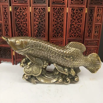 Риба Арована от чиста мед, златен дракон, година след година, Ю благоприятни подаръци за офиса Nafu Изображение 2