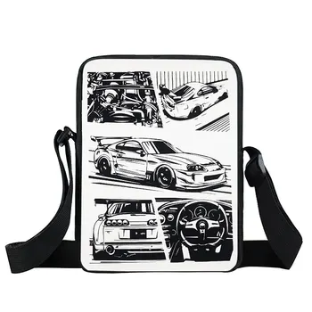 Японски чанта през рамо за състезателни автомобили JDM, мъжки холщовая чанта за пътуване, мъжка чанта за телефон, чанта-месинджър Harajuku Изображение 2
