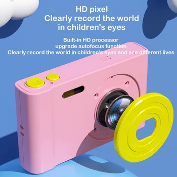 Детска камера Може да Правите Снимки, Видео Цветни Цифрови Интелигентен Подарък Играчка Мини Vintage HD Card Camera Изображение 2