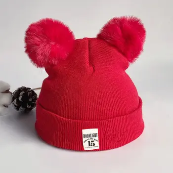 2 ЕЛЕМЕНТА Зимна детска шапка, шал, пръстен и комплект за бебе, однотонная шапчица за деца от 6 до 12 месеца, за момчета и момичета Изображение 3