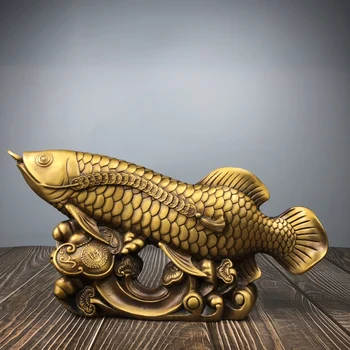 Риба Арована от чиста мед, златен дракон, година след година, Ю благоприятни подаръци за офиса Nafu Изображение 3