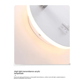 1 БР. Стенен лампа с подсветка, зареждане чрез USB, Регулируема обрат на 330 градуса, монтиран на стената лампа Изображение 3