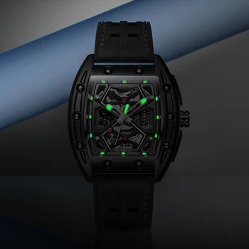 Мъжки часовници Най-добрата марка за луксозни автоматични Механични часовници за мъже, спортен силиконов каишка, водоустойчив часовници Relogio Masculino Изображение 3