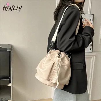 Ежедневни найлонови чанти за рамо с завязками, дамски дизайнерска чанта 2023, Корейската мода, чанта през рамо Y2K, чанти за пазаруване с голям капацитет Изображение 3