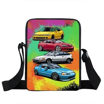 Японски чанта през рамо за състезателни автомобили JDM, мъжки холщовая чанта за пътуване, мъжка чанта за телефон, чанта-месинджър Harajuku Изображение 3