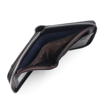 Нов мъжки кратък чантата с линия на веригата от изкуствена кожа с джоб за дреболии голям капацитет и мъжки чантата с няколко карти Изображение 3