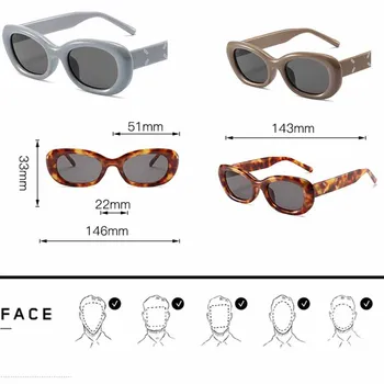 NYWOOH Модни Овални Слънчеви Очила за Жени, Модни Слънчеви Очила В Малка Рамка, Мъжки Реколта Маркови Дизайнерски Слънчеви Очила с UV400 Изображение 4