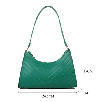 Обикновена чанта през рамо Проста чанта-прашка от изкуствена кожа, чанти под мишниците, женски Изображение 4