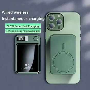 50000mAh Magsafe Power Bank Qi Магнитен Безжичен PowerBank за iPhone 14 Samsung Xiaomi Джобно Индукционное Зарядно Устройство за Бързо Зареждане Изображение 4