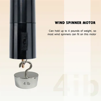 Вятърна мелница, захранван с батерии; Черен въртящ се двигател за окачване на украшения във формата на колокольчика; 2 бр. Изображение 4