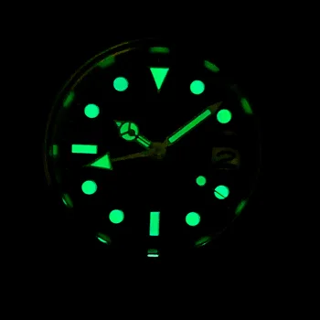BLIGER NH34 GMT Часовници За Мъже с Автоматични Механични Ръчни Часовника 39 мм Сребърен Корпус Сапфирен Кристал Бял Циферблат в Оранжево GMT Стрелката Luminou Изображение 5