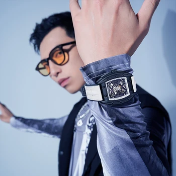 Мъжки часовници Най-добрата марка за луксозни автоматични Механични часовници за мъже, спортен силиконов каишка, водоустойчив часовници Relogio Masculino Изображение 5